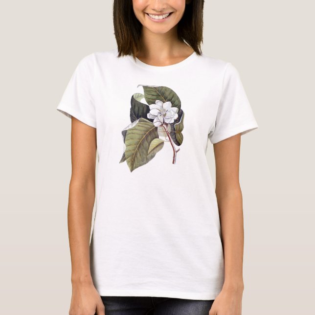 Camiseta Flor elegante de Magnolia Blanca del Sur (Anverso)