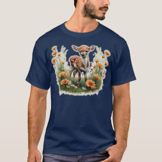 Camiseta flor en un campo de flores