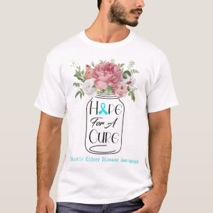 Camiseta Flor Esperanza Para Una Cura Enfermedad Renal Poli