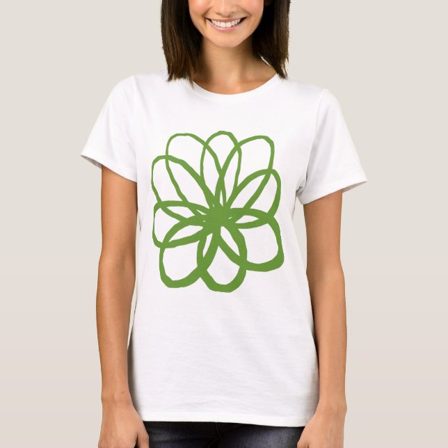 Camiseta Flor espontánea - Aguacate Verde (Anverso)
