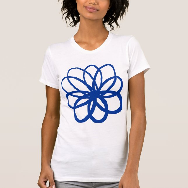 Camiseta Flor espontánea - Azul marino (Anverso)