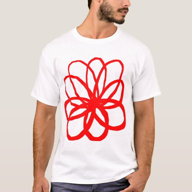 Camiseta Flor Espontánea - Roja (Anverso)
