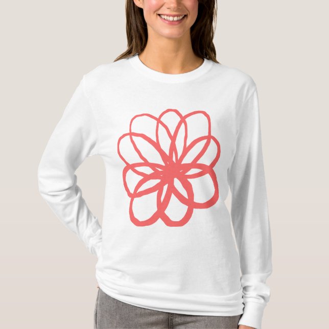 Camiseta Flor espontánea - rosa tropical (Anverso)