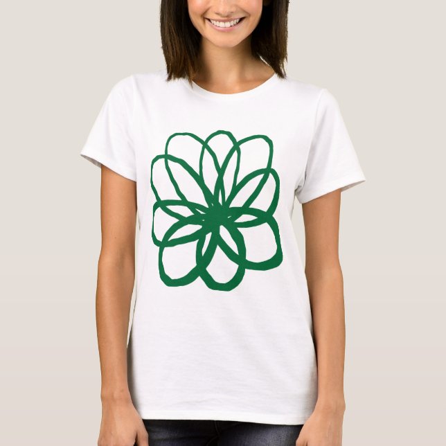 Camiseta Flor espontánea - Verde Forestal (Anverso)