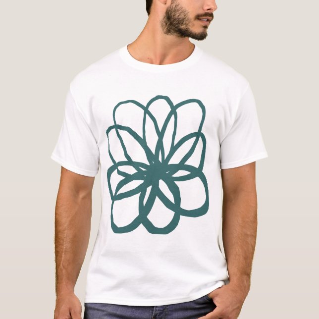 Camiseta Flor espontánea - verde mosca (Anverso)