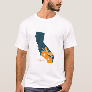 Camiseta Flor estatal de California, Silhouette Floral