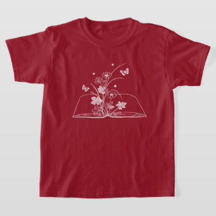 Camiseta Flor estética del libro floral