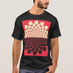 Camiseta Flor estilizada: marfil rojo negro