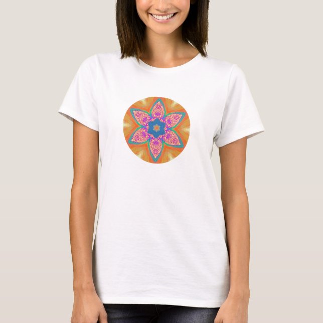 Camiseta Flor estrella rosa (Anverso)