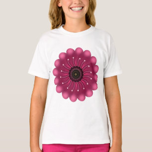 Camiseta Flor Fantasía Rosa Brillante   Floral Neón Abstrac