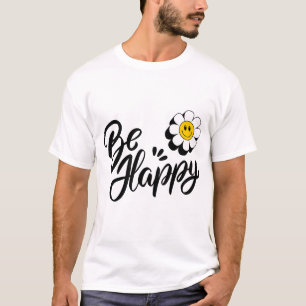 Camiseta Flor Feliz Simple - Diseño de Sonrisa Buenas Vibra