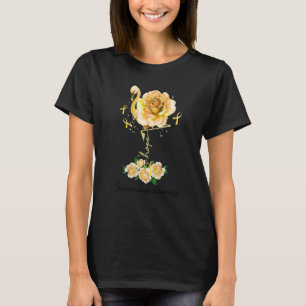 Camiseta Flor Flamingo Esperanza Cinta Amarilla Sarcoma Awa