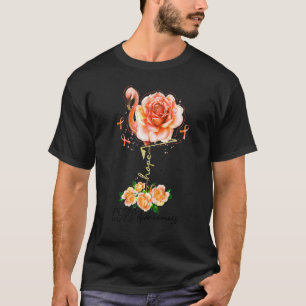Camiseta Flor Flamingo Esperanza Naranja Ribbon Conciencia