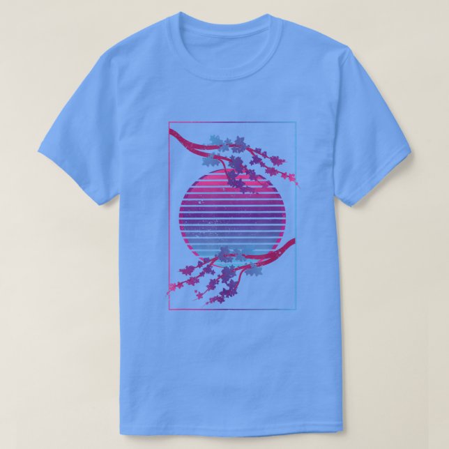 Camiseta Flor Flor Flor japonesa rosa Sakura Vaporwave Cher (Diseño del anverso)