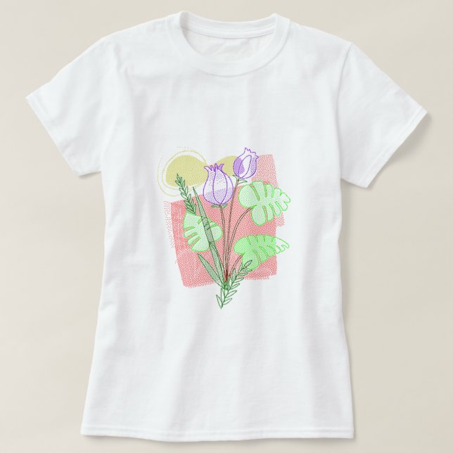 Camiseta Flor Flora Floral Naturaleza Lover Simple Red Dota (Diseño del anverso)