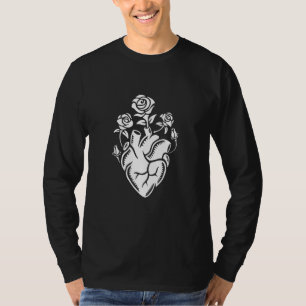 Camiseta Flor Floral Cardiopatía Ilustracion de arte Minima
