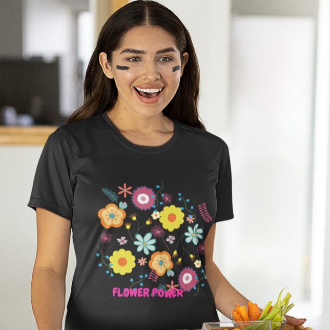 Camiseta Flor floral Color del poder Rosa (Subido por el creador)