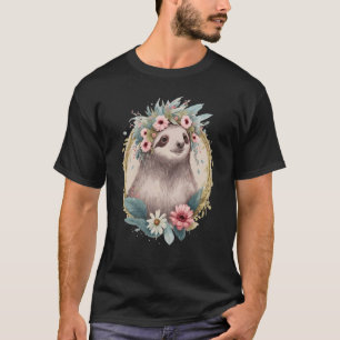 Camiseta Flor floral eslovaca Crown Cuta acuarela