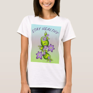Camiseta Flor Floral Fantasía Lilac Flores Formas verdes Fr