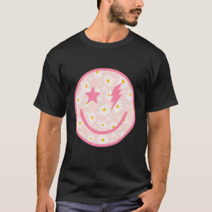 Camiseta Flor Floral Feliz Cara Retro Daisy Groovy Para Gi