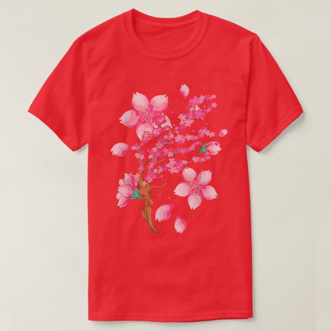 Camiseta Flor floral japonesa Sakura Pink Flower Lover Cher (Diseño del anverso)