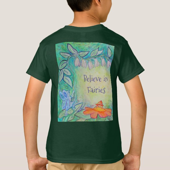 Camiseta Flor Flower Fairies Jardín Personalizado de arte c (Reverso)