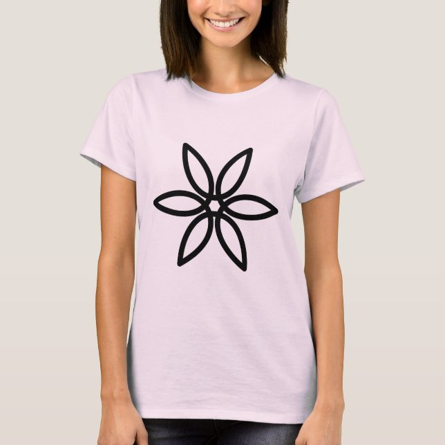 Camiseta Flor geométrica 02 - Negro (Anverso)