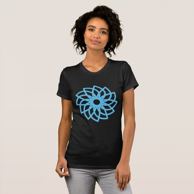 Camiseta Flor geométrica 03 - azul cielo (Anverso completo)