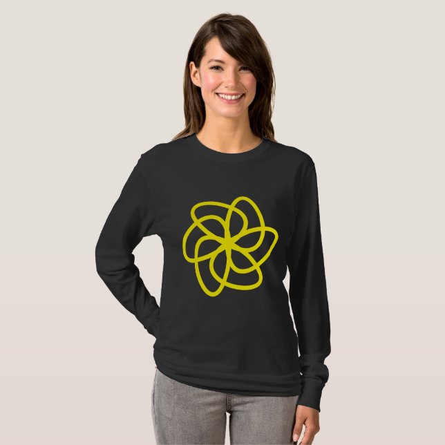 Camiseta Flor geométrica 04 - Amarillo (Anverso completo)