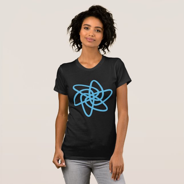 Camiseta Flor geométrica 05 - azul cielo (Anverso completo)