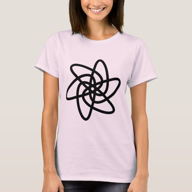 Camiseta Flor geométrica 05 - Negro (Anverso)