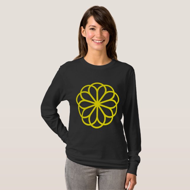 Camiseta Flor geométrica 06 - amarillo (Anverso completo)