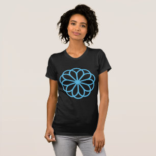 Camiseta Flor geométrica 06 - azul cielo