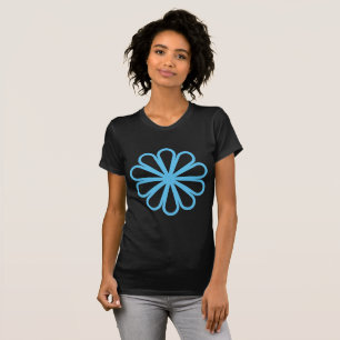 Camiseta Flor geométrica 07 - azul cielo