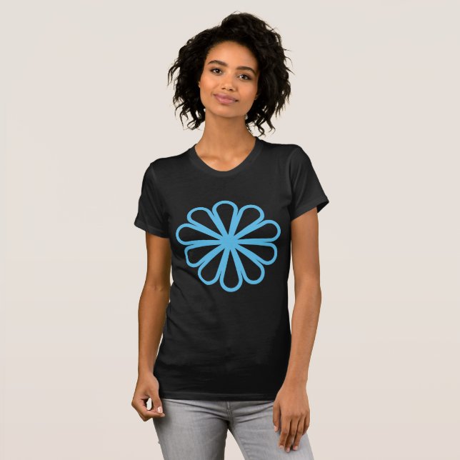 Camiseta Flor geométrica 07 - azul cielo (Anverso completo)