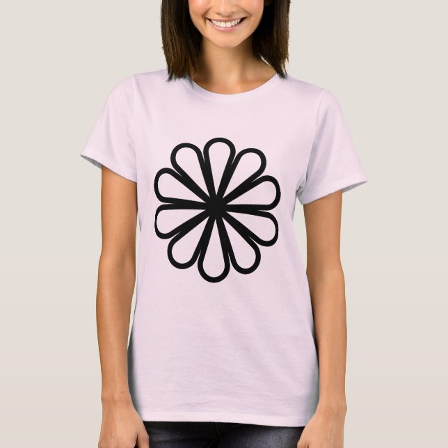 Camiseta Flor geométrica 07 - Negro (Anverso)