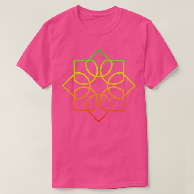 Camiseta Flor geométrica colorida (Diseño del anverso)