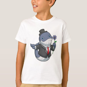 Camiseta Flor Groom Boda de ballenas
