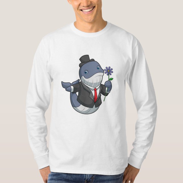 Camiseta Flor Groom Boda de ballenas (Anverso)