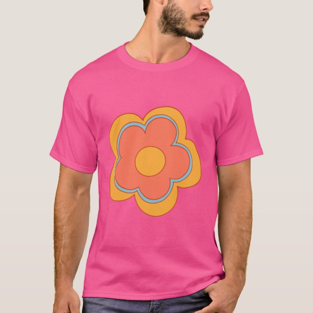 Camiseta Flor Groovy Cosmos Psicodélica Enlucida (Anverso)