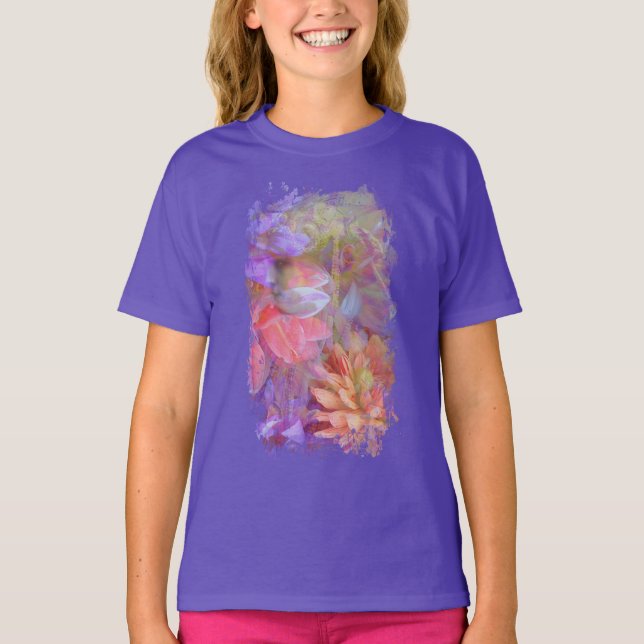 Camiseta Flor Hada Doble Exposición Fantasía Arte (Anverso)