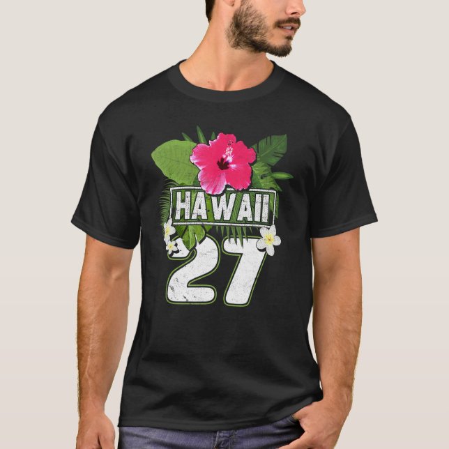 Camiseta Flor Hawái 27 Vacaciones (Anverso)
