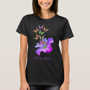 Camiseta Flor Hibiscus Y Mariposas Coloridas