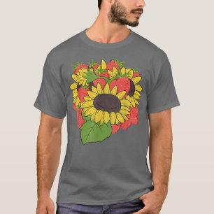 Camiseta Flor hippie de Berries Rojas florece Strawberry Su