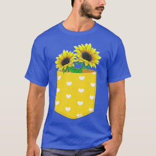 Camiseta Flor hippie de girasol Flor Flor Cubierto Bolsillo