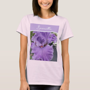 Camiseta Flor Iris Flores Púrpura Lavanda Lila Floral