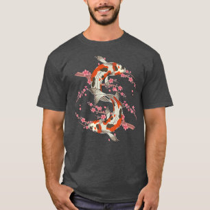 Camiseta Flor japonesa de cerezo de pescado Koi Nishikigoi 