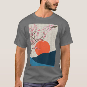 Camiseta Flor japonesa rosa Sakura Sunset Cherry B