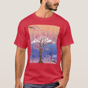 Camiseta Flor japonesa rosa Sakura Tree Mountain Cherry B