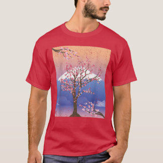 Camiseta Flor japonesa rosa Sakura Tree Mountain Cherry B